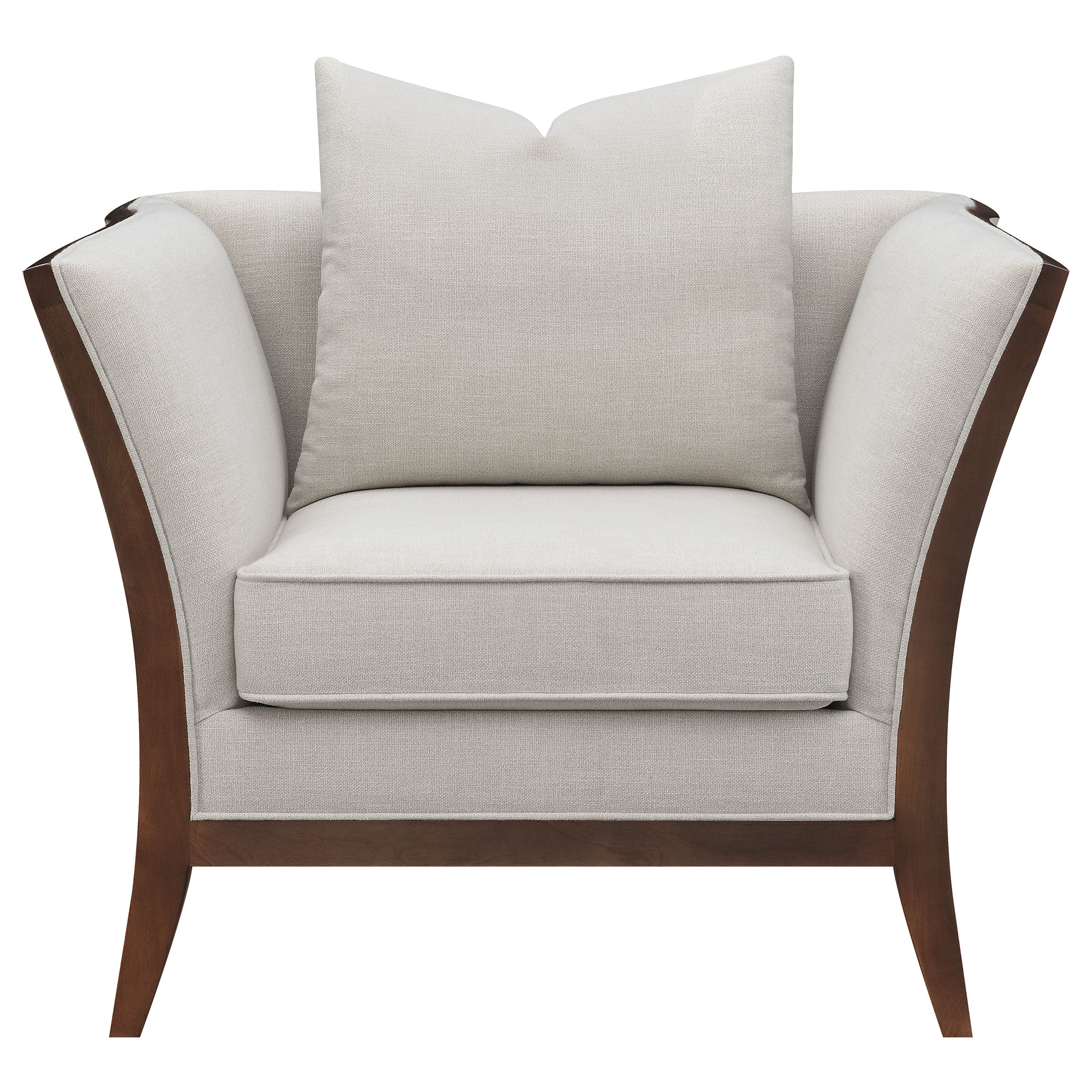 Coaster Lorraine Upholstered Chair with Flared Arms Beige Default Title