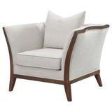 Coaster Lorraine Upholstered Chair with Flared Arms Beige Default Title