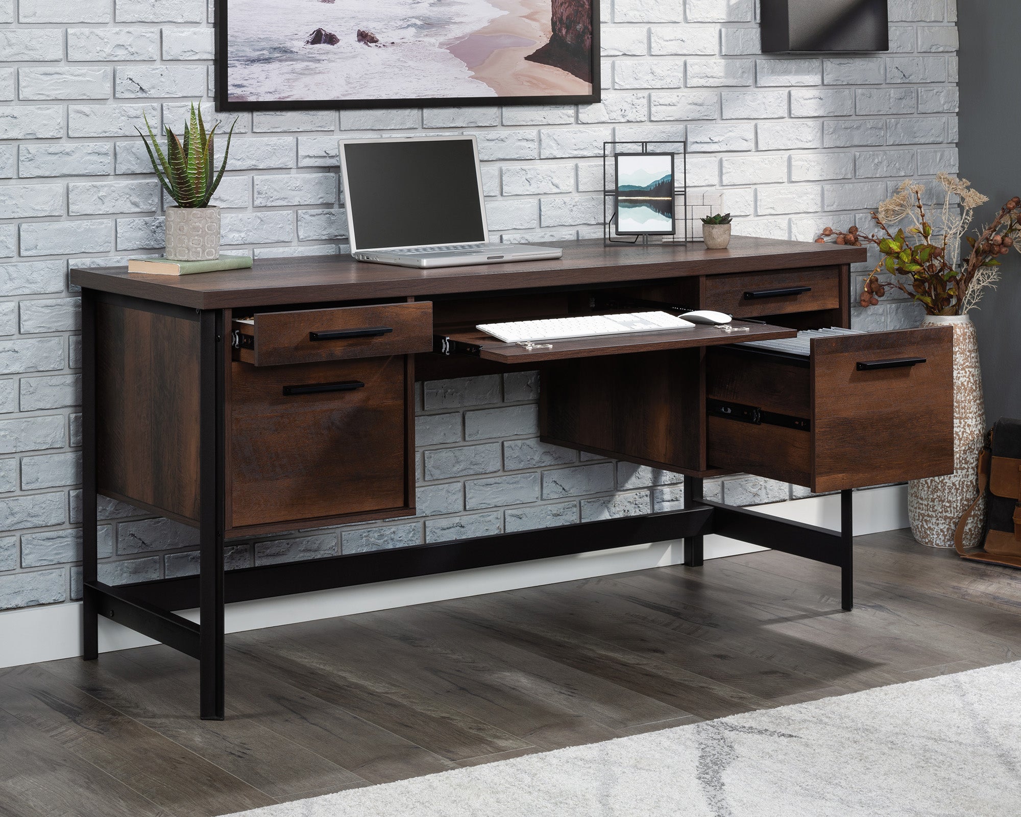 Briarbrook Computer Desk with Storage in Barrel Oak