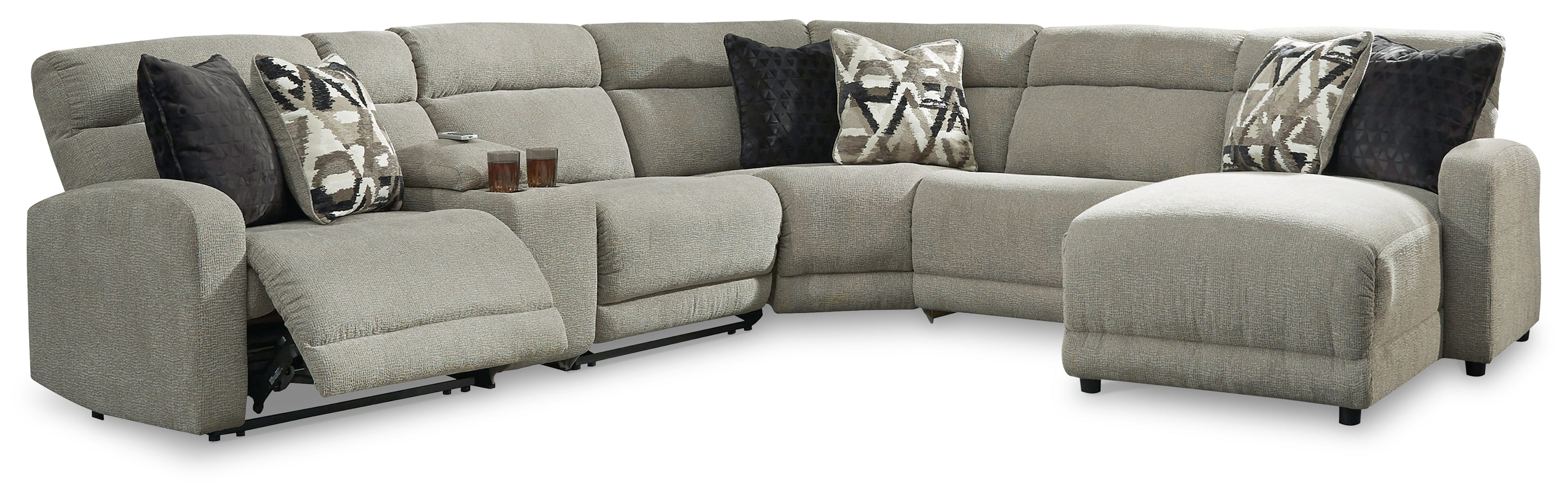 5-Piece Power Reclining Sectional with Chaise