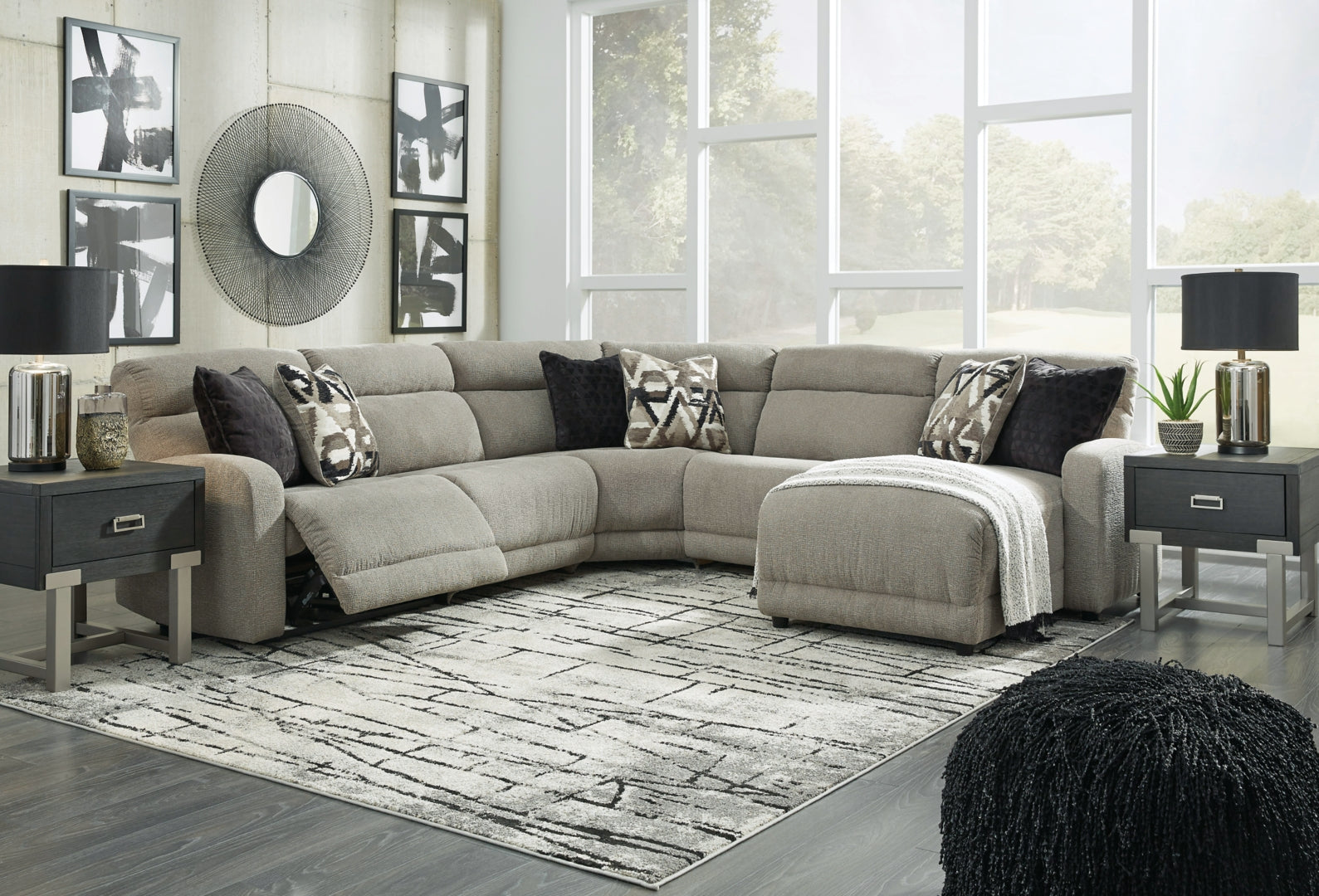 5-Piece Power Reclining Sectional with Chaise