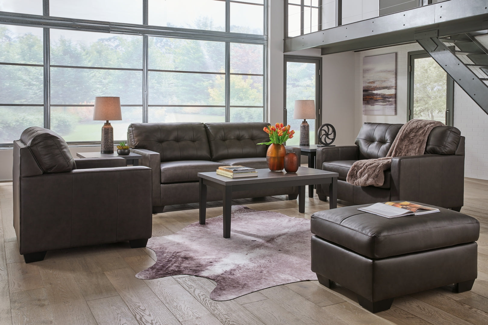 Belziani Sofa, Loveseat, Chair and Ottoman