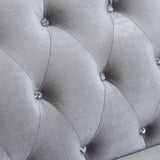 Coaster Frostine Button Tufted Loveseat Silver Default Title