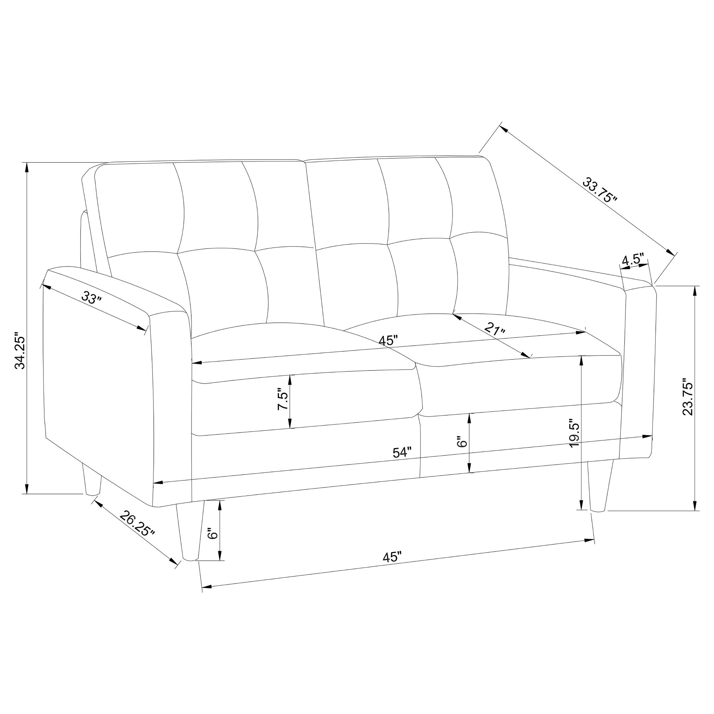 Coaster Watsonville Tufted Back Loveseat Grey Default Title