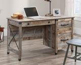 Carson Forge  Single Pedestal Desk with Drawers, Rustic Cedar