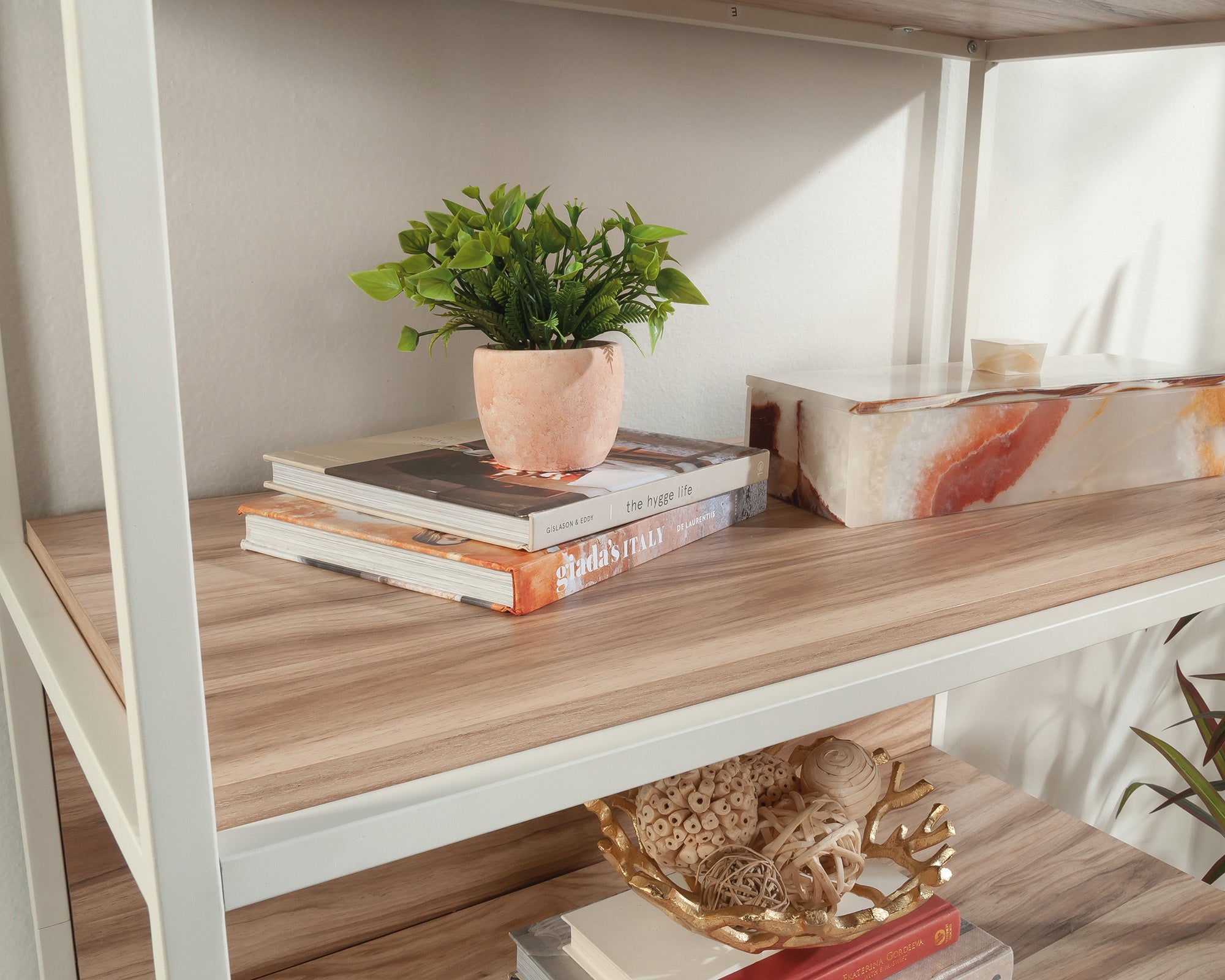 Nova Loft  5-Shelf Bookcase with Doors in Kiln Acacia