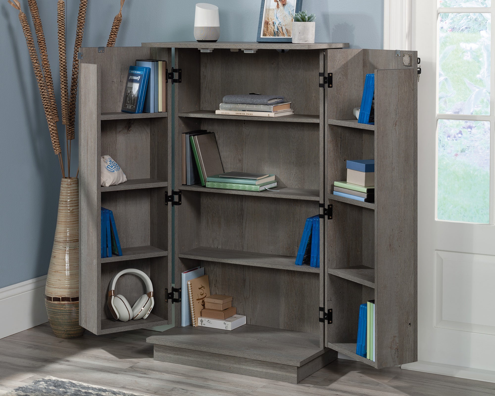 Sundar  Media Storage Cabinet with Doors & Lock