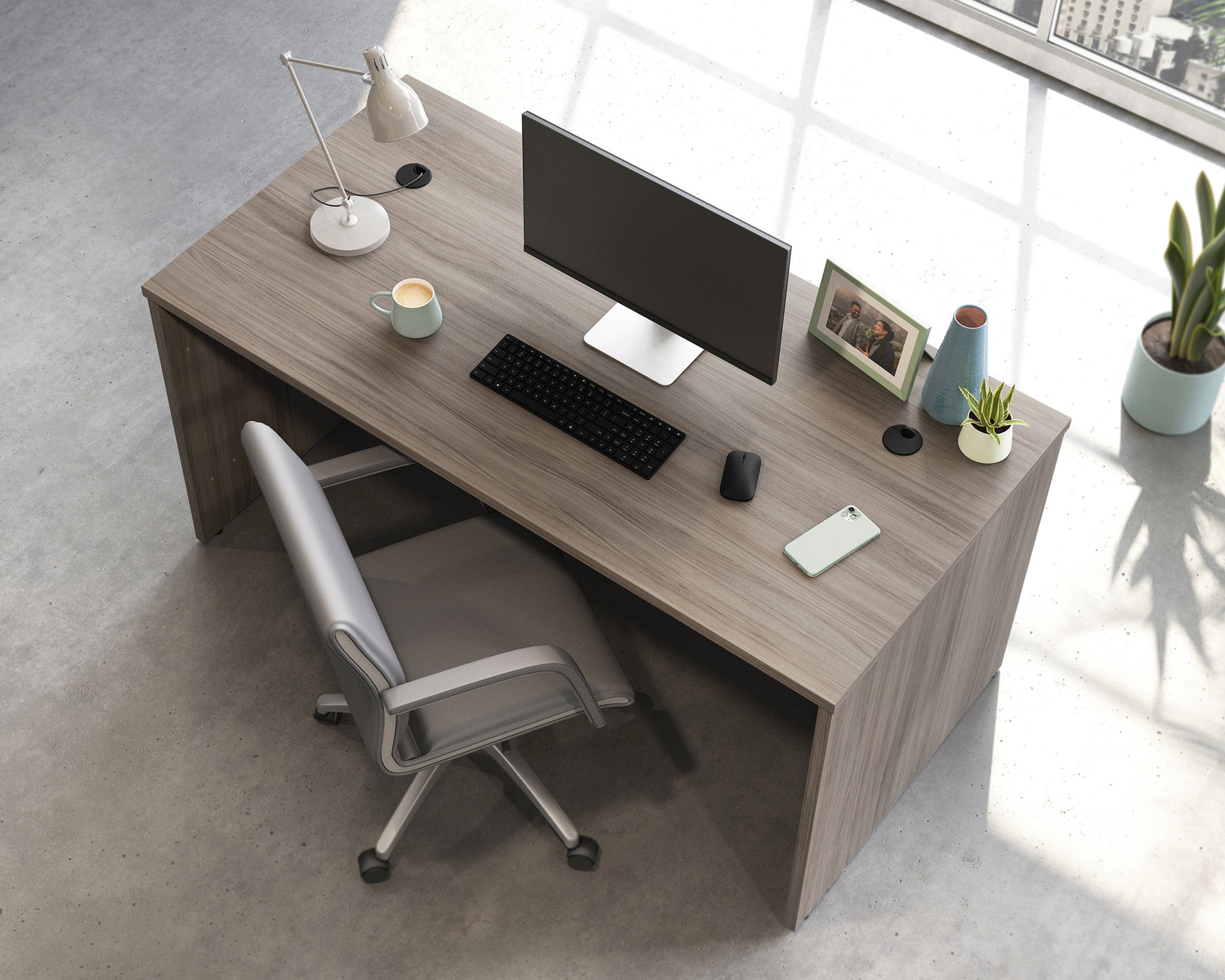 Affirm Commercial Desk 60" x 30" in Hudson Elm