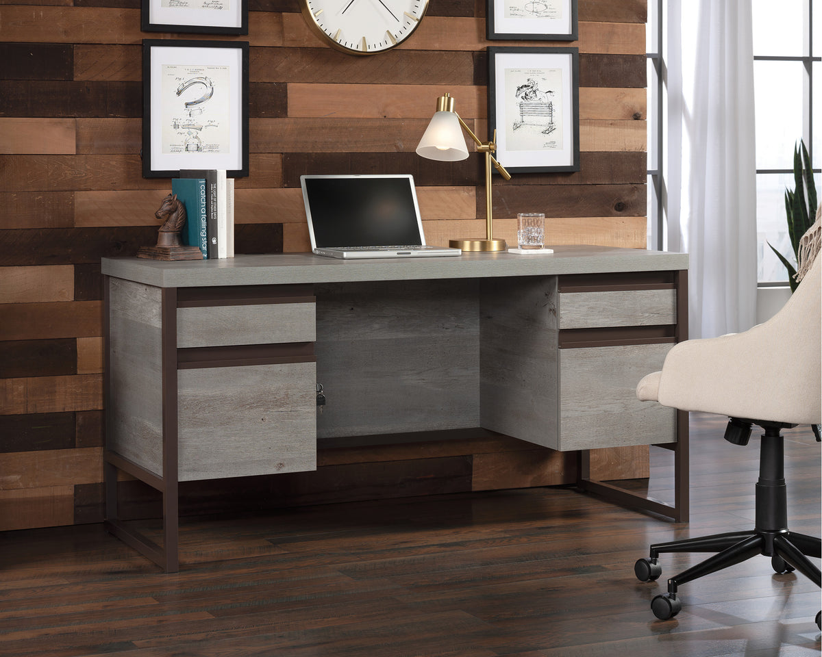 Manhattan Gate  Modern 4-Drawer Office Desk in Mystic Oak