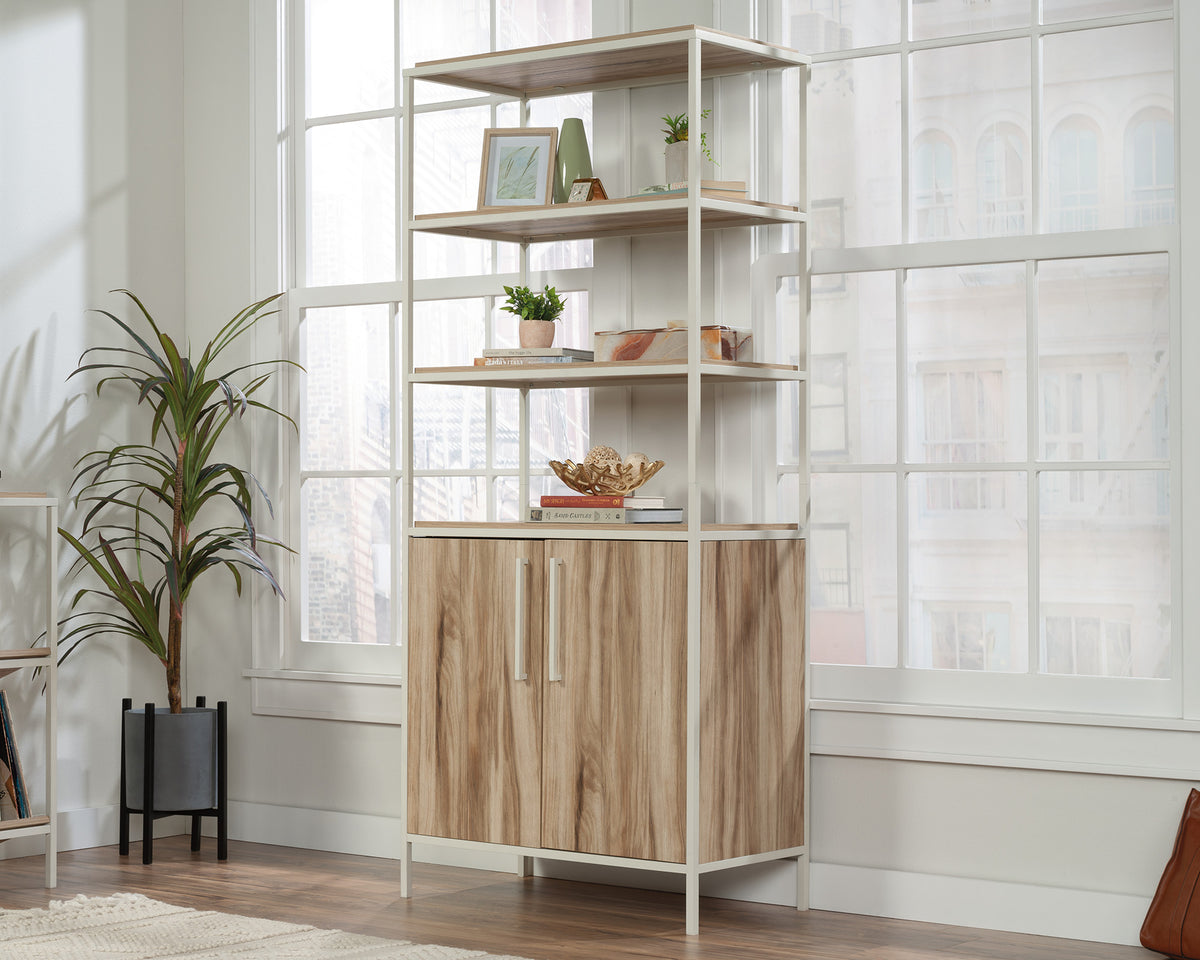 Nova Loft  5-Shelf Bookcase with Doors in Kiln Acacia