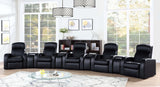 Coaster Cyrus Upholstered Recliner Living Room Set Black Default Title