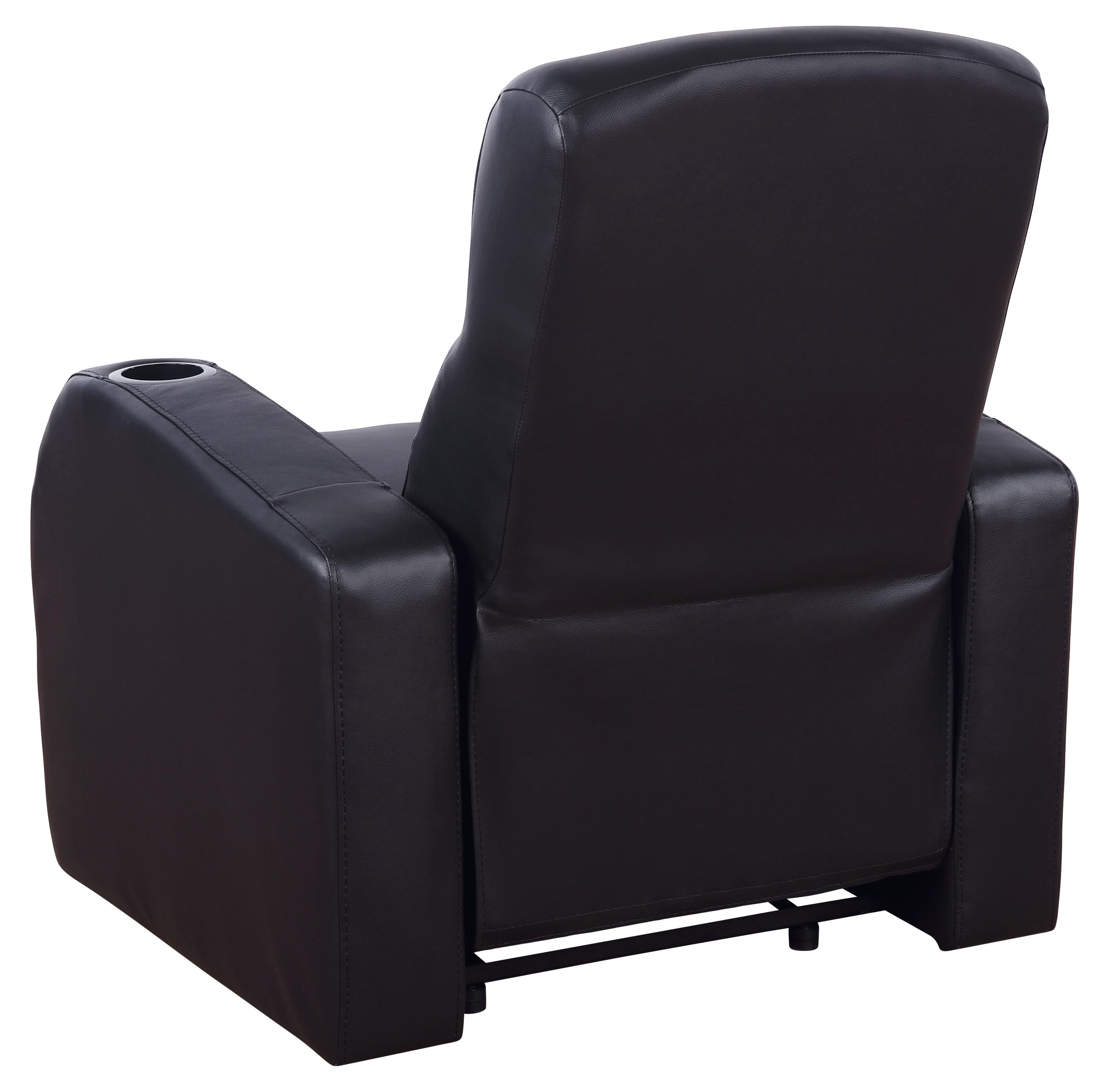 Coaster Cyrus Upholstered Recliner Living Room Set Black Default Title