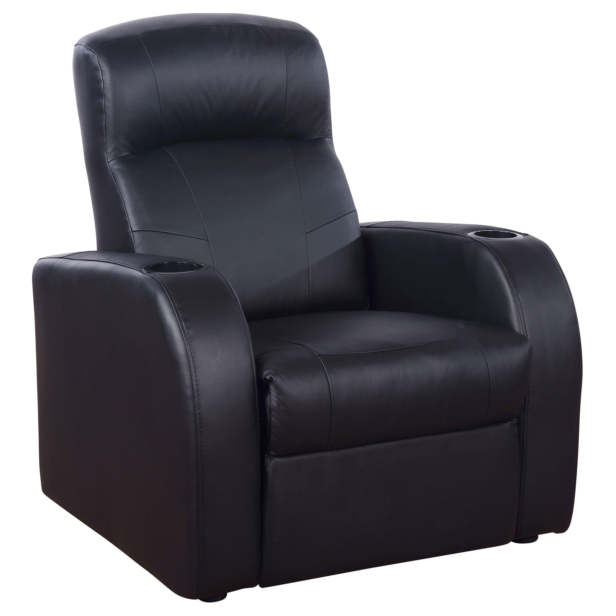 Coaster Cyrus Home Theater Upholstered Recliner Black Default Title