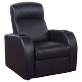 Coaster Cyrus Home Theater Upholstered Recliner Black Default Title