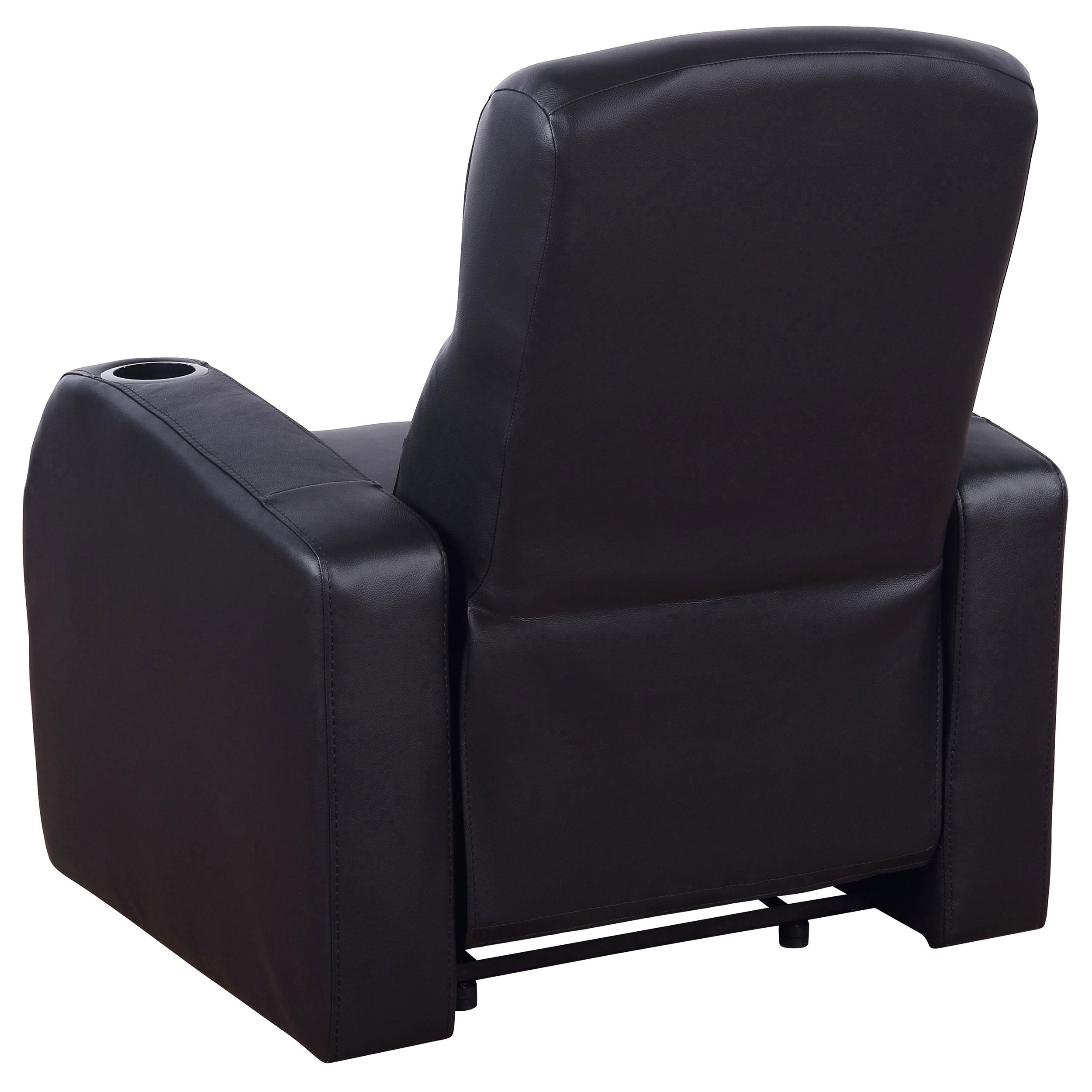 Coaster Cyrus Home Theater Upholstered Recliner Black Default Title