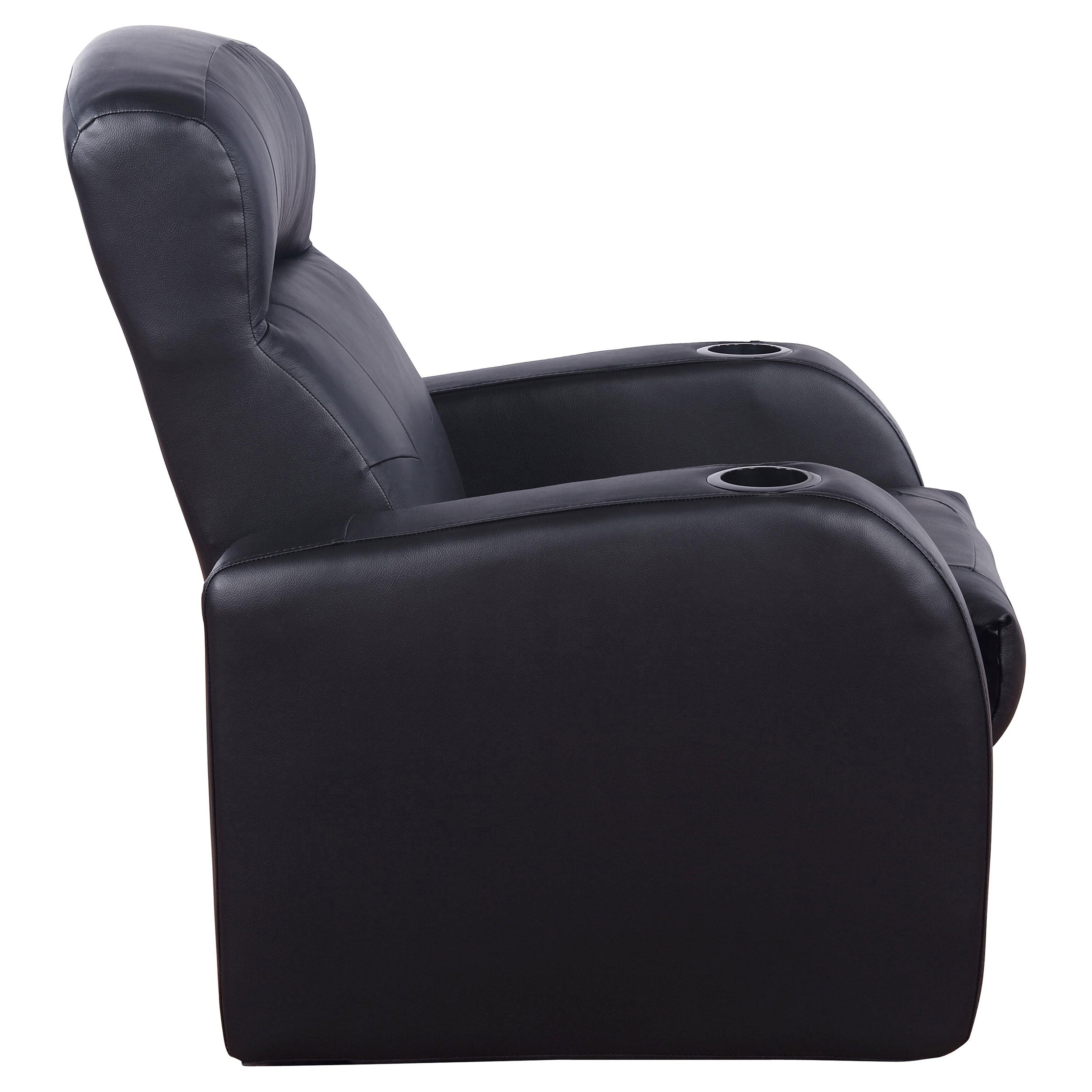 Coaster Cyrus Home Theater Upholstered Recliner Black Default Title