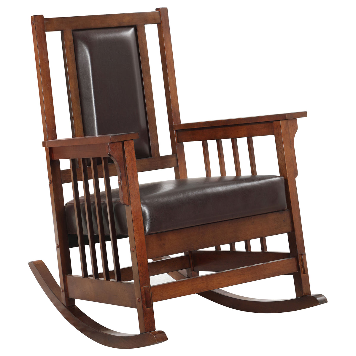 Coaster Ida Upholstered Rocking Chair Tobacco and Dark Brown Default Title