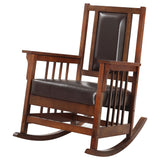 Coaster Ida Upholstered Rocking Chair Tobacco and Dark Brown Default Title