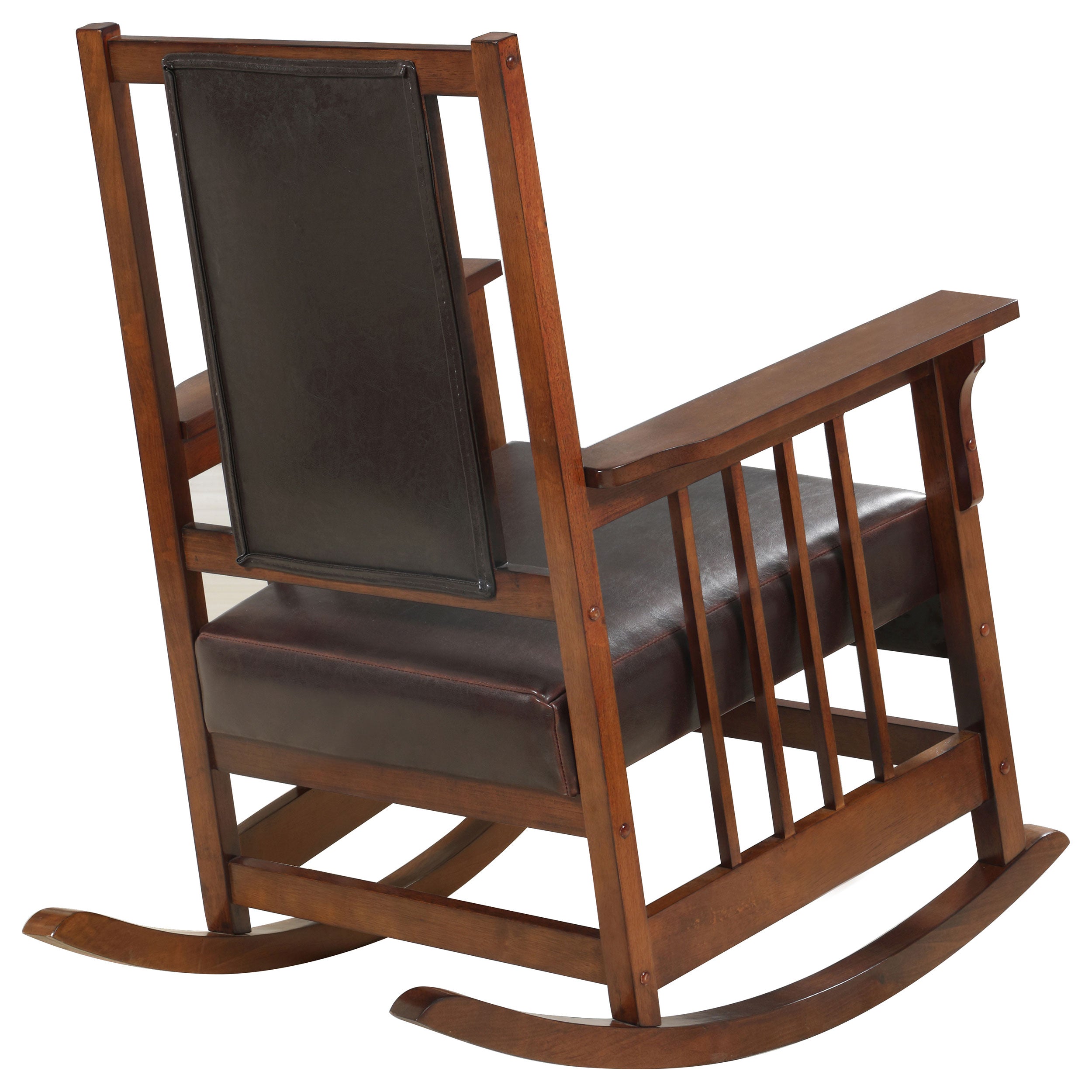 Coaster Ida Upholstered Rocking Chair Tobacco and Dark Brown Default Title