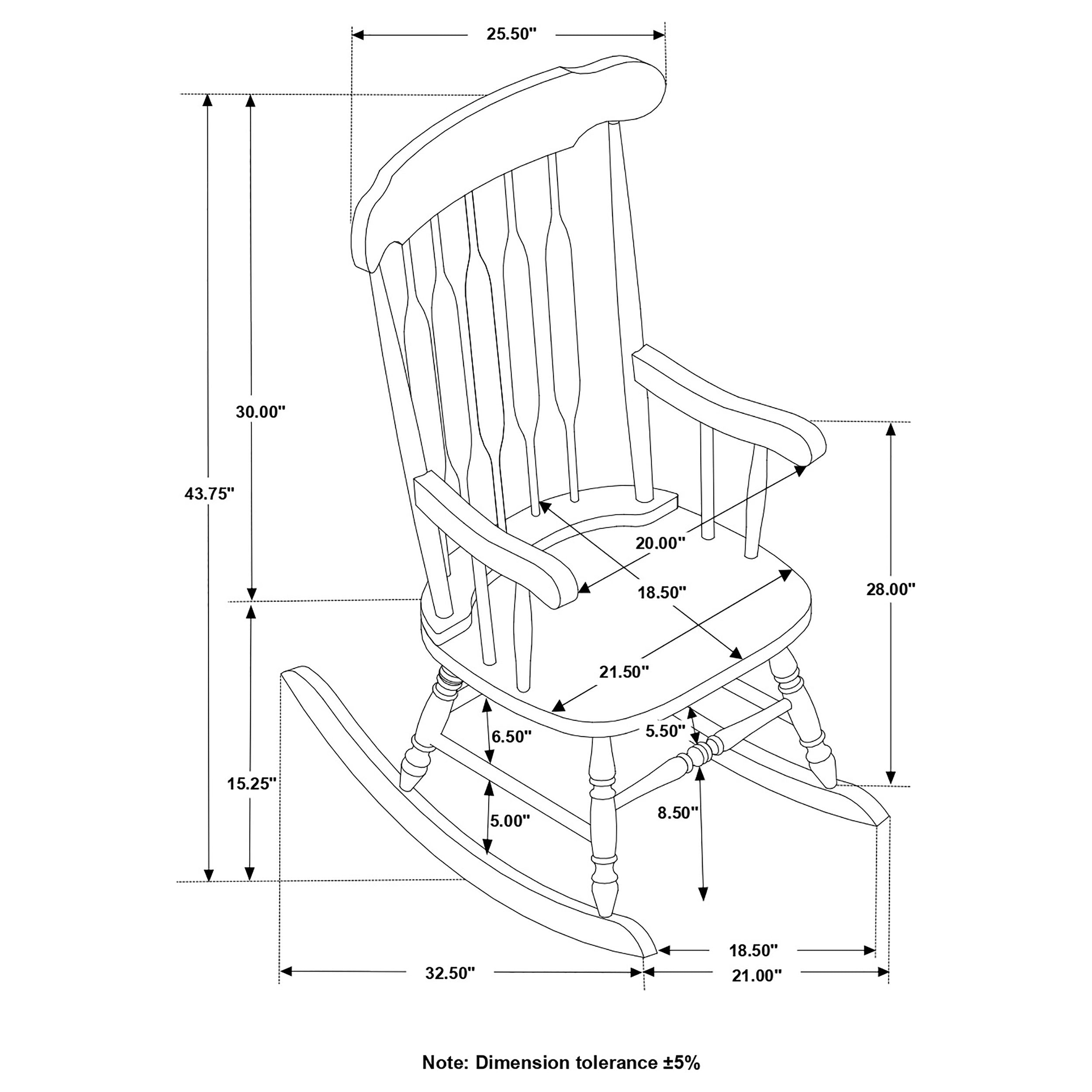 Coaster Gina Back Rocking Chair White Default Title