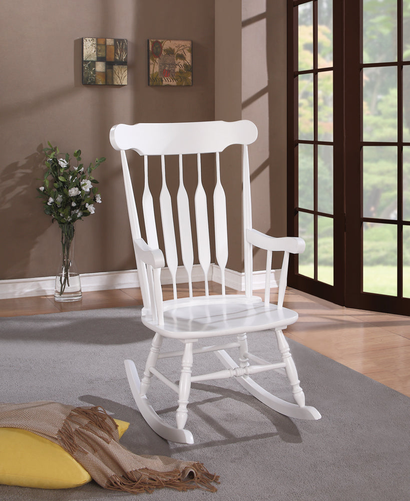 Coaster Gina Back Rocking Chair White Default Title