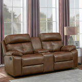 Coaster Damiano Button Tufted Glider Loveseat Tri-tone Brown Default Title