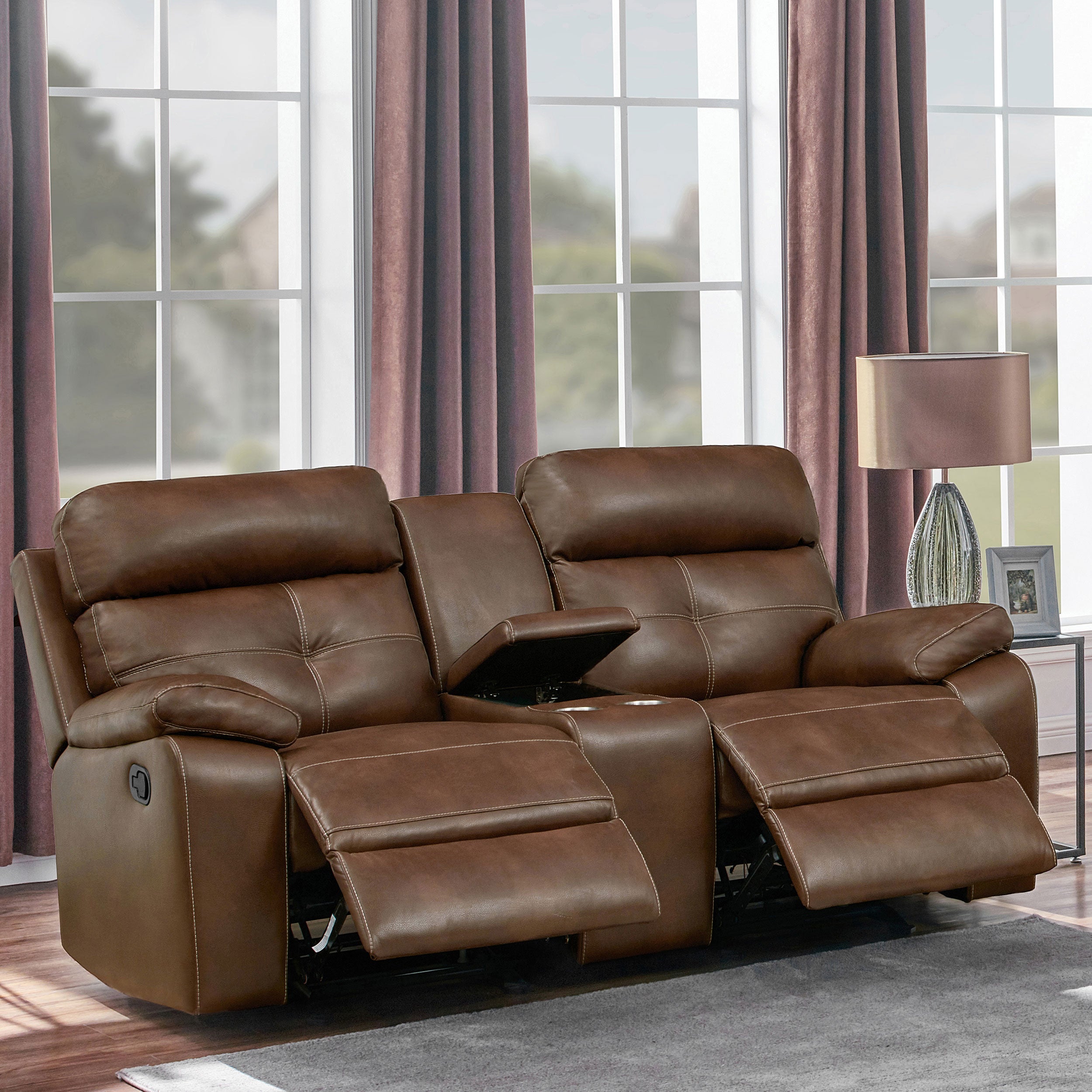 Coaster Damiano Button Tufted Glider Loveseat Tri-tone Brown Default Title