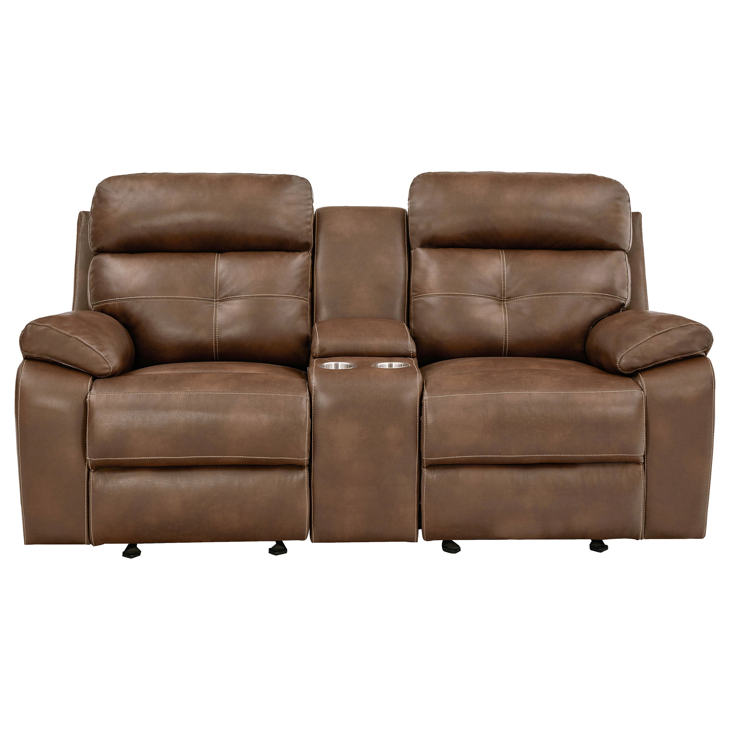 Coaster Damiano Button Tufted Glider Loveseat Tri-tone Brown Default Title