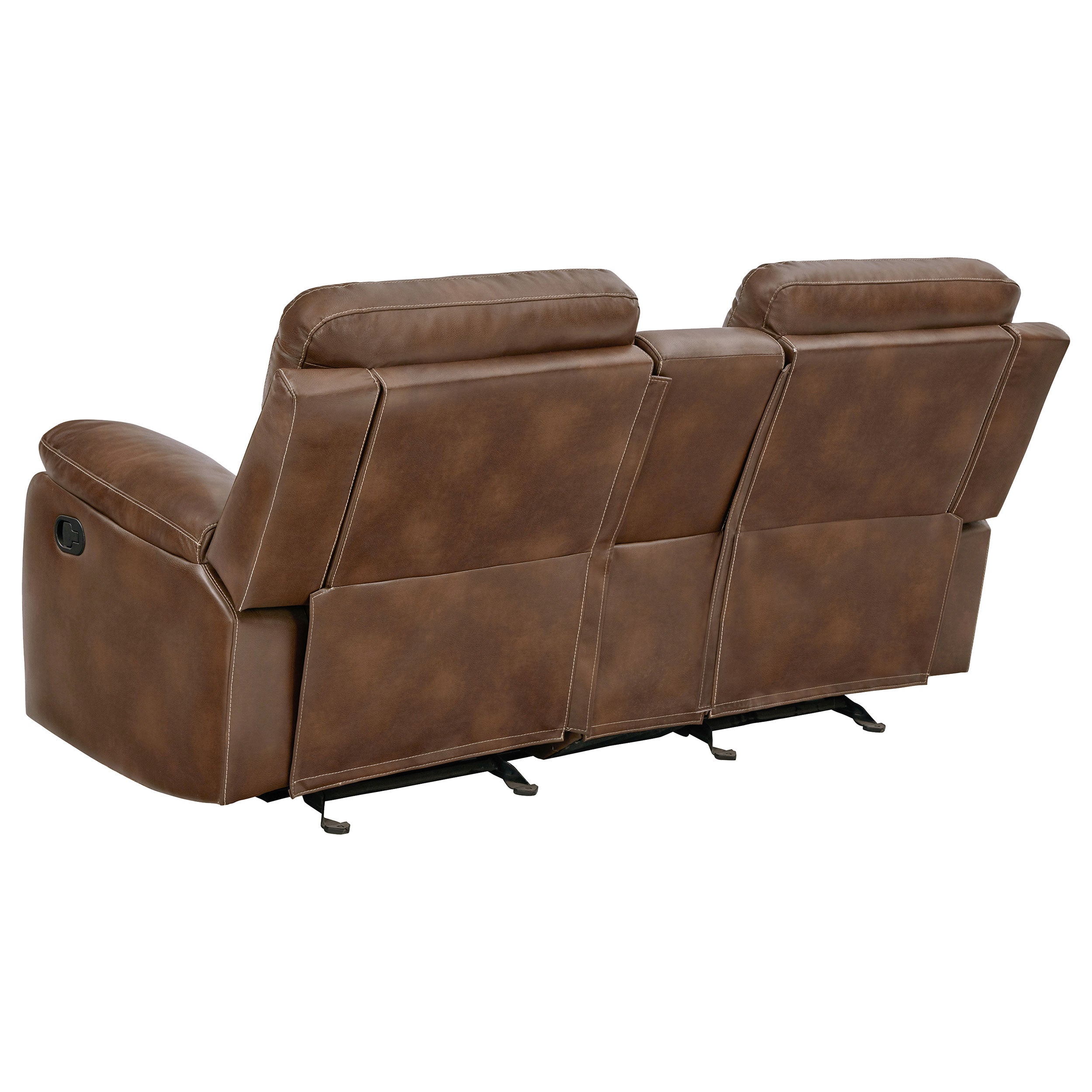 Coaster Damiano Button Tufted Glider Loveseat Tri-tone Brown Default Title