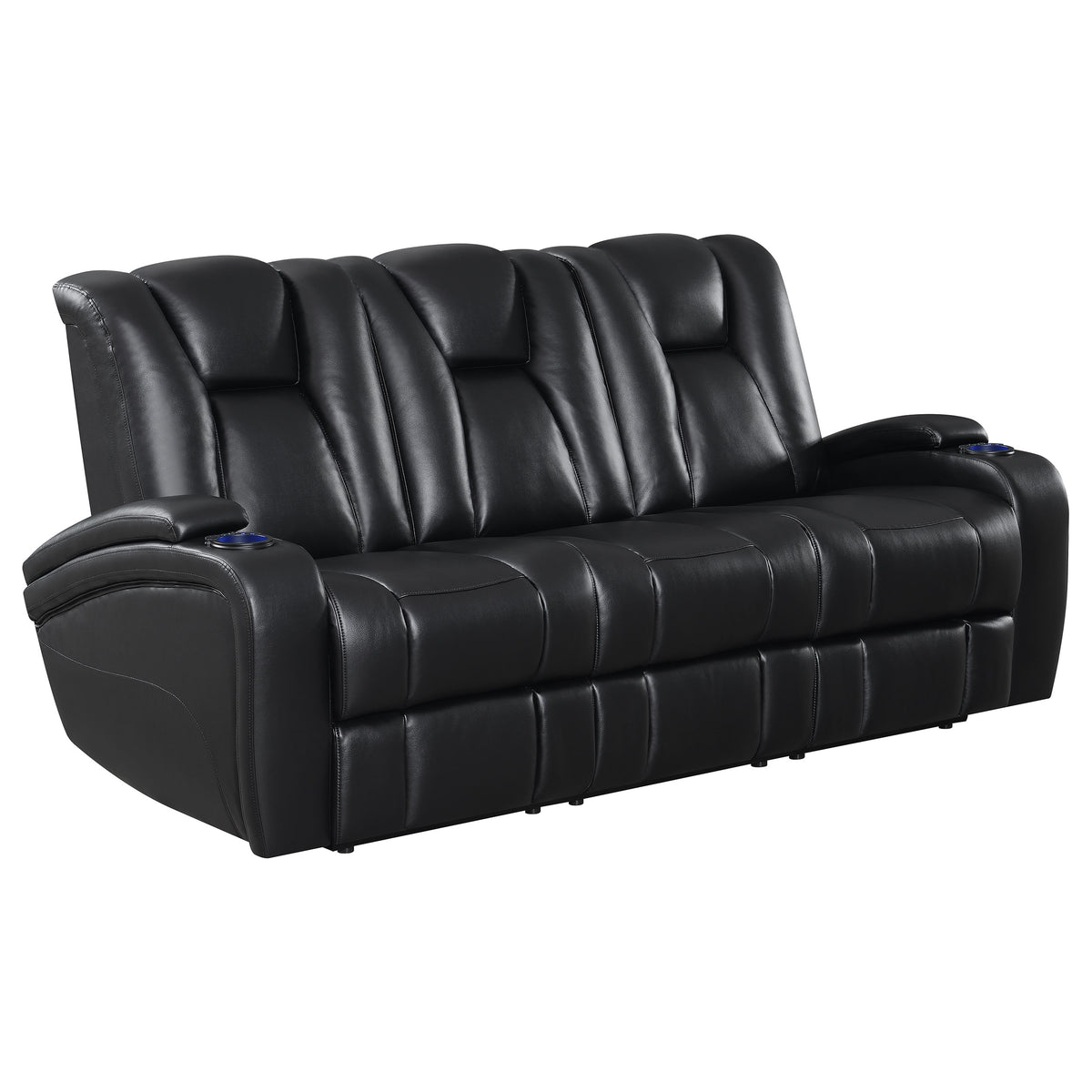 Coaster Delange Power^2 Sofa with Headrests Black Default Title