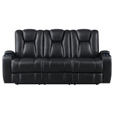 Coaster Delange Power^2 Sofa with Headrests Black Default Title