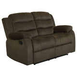 Coaster Rodman Pillow Top Arm Motion Loveseat Olive Brown Default Title