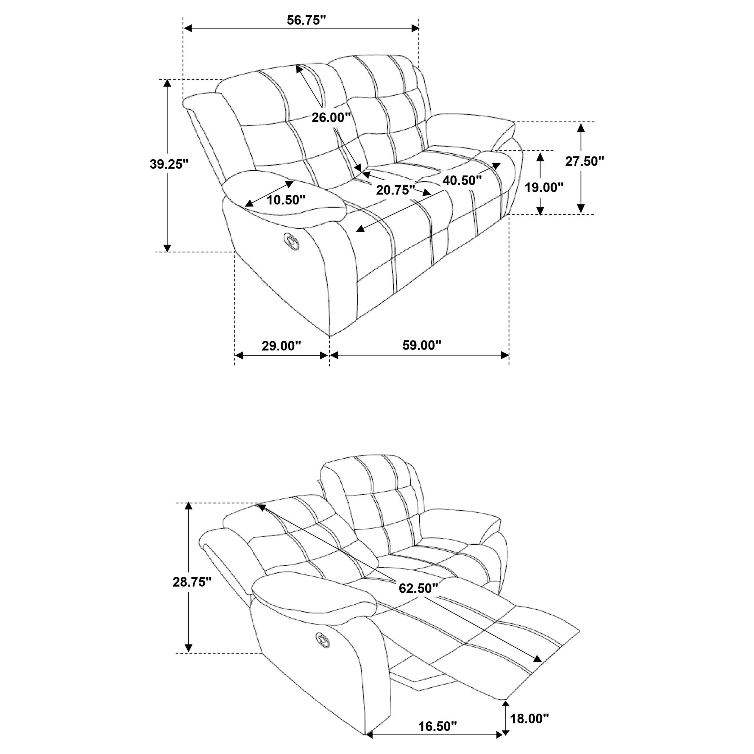 Coaster Rodman Pillow Top Arm Motion Loveseat Olive Brown Default Title