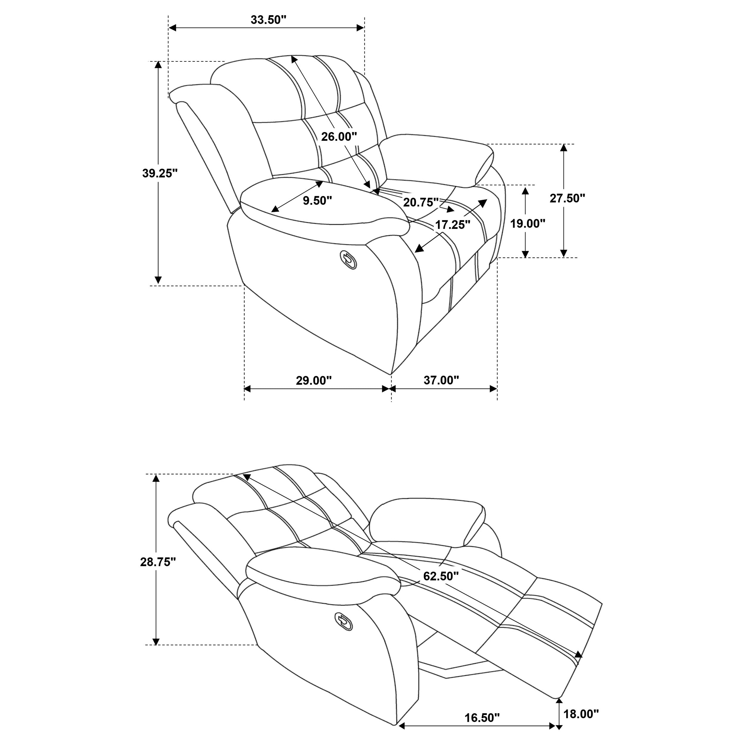 Coaster Rodman Upholstered Glider Recliner Chocolate Default Title