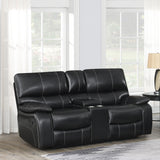 Coaster Willemse Motion Loveseat with Console Black Default Title