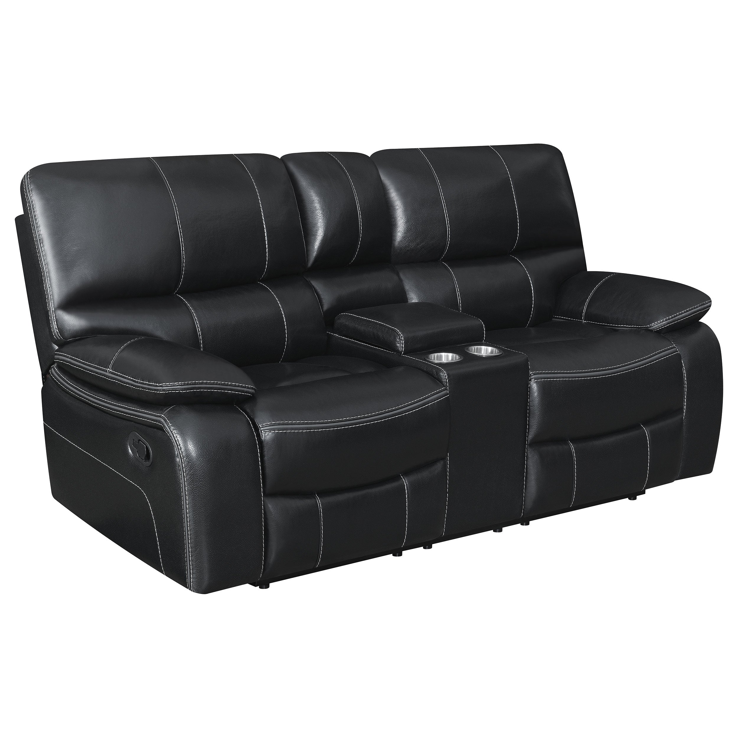 Coaster Willemse Motion Loveseat with Console Black Default Title