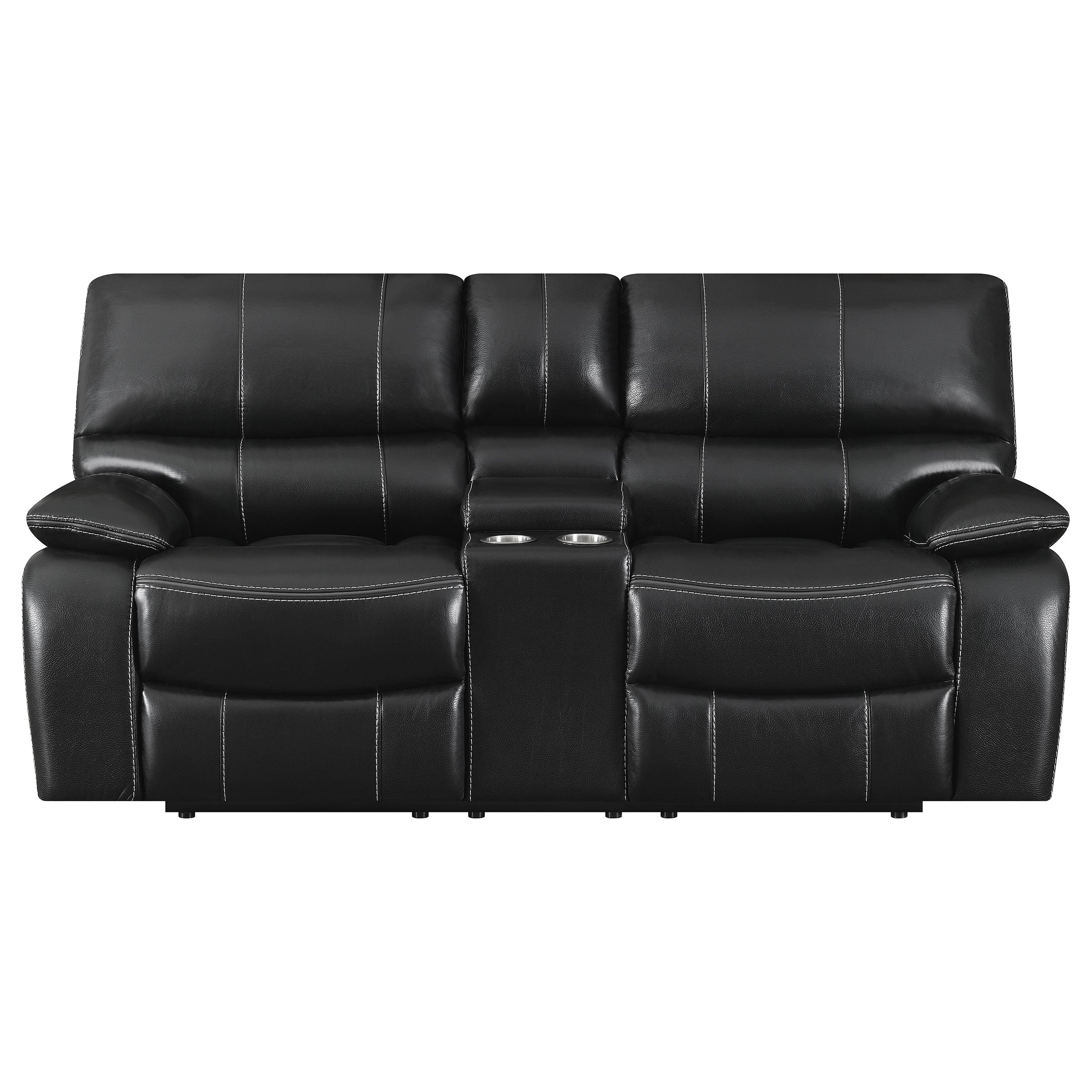 Coaster Willemse Motion Loveseat with Console Black Default Title