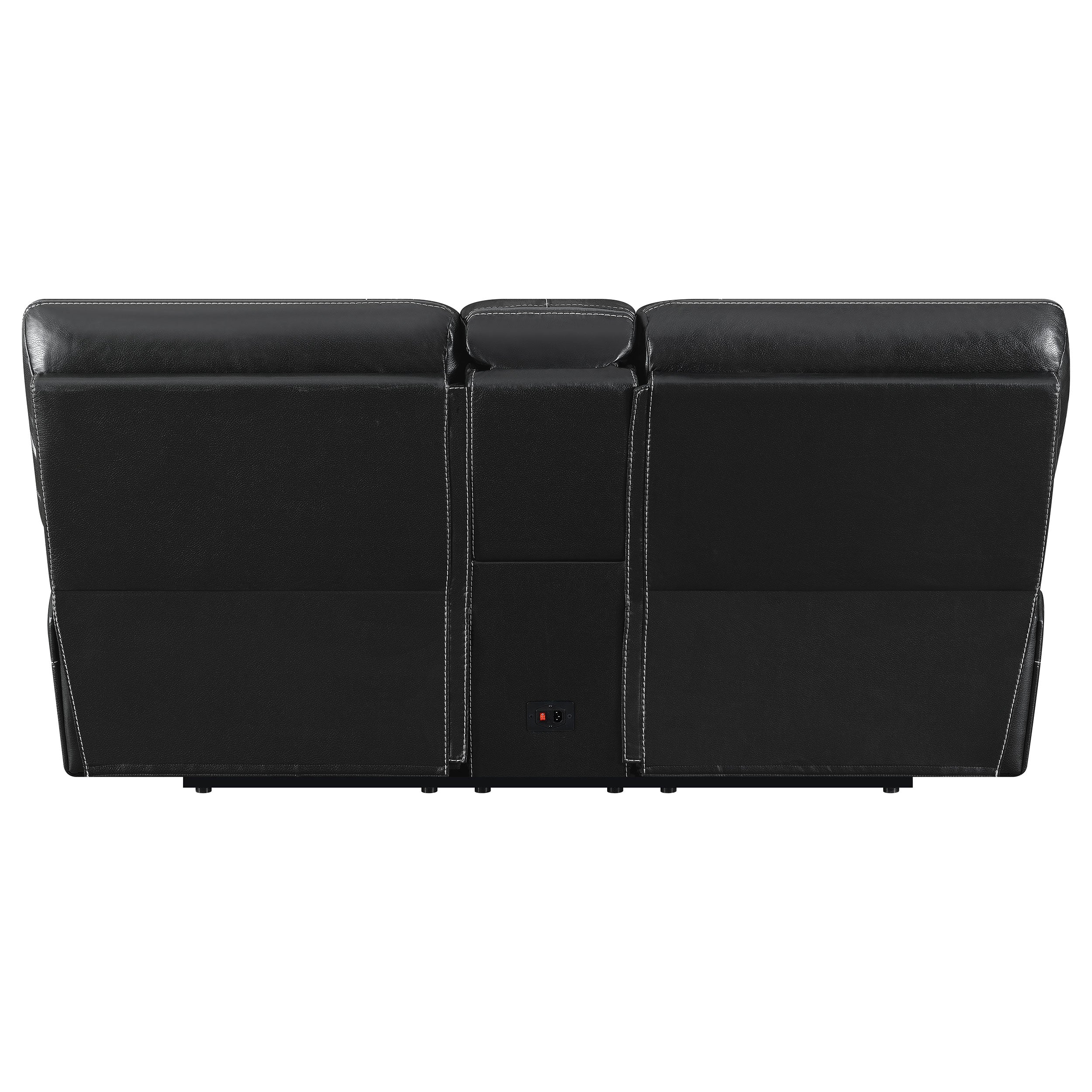 Coaster Willemse Motion Loveseat with Console Black Default Title