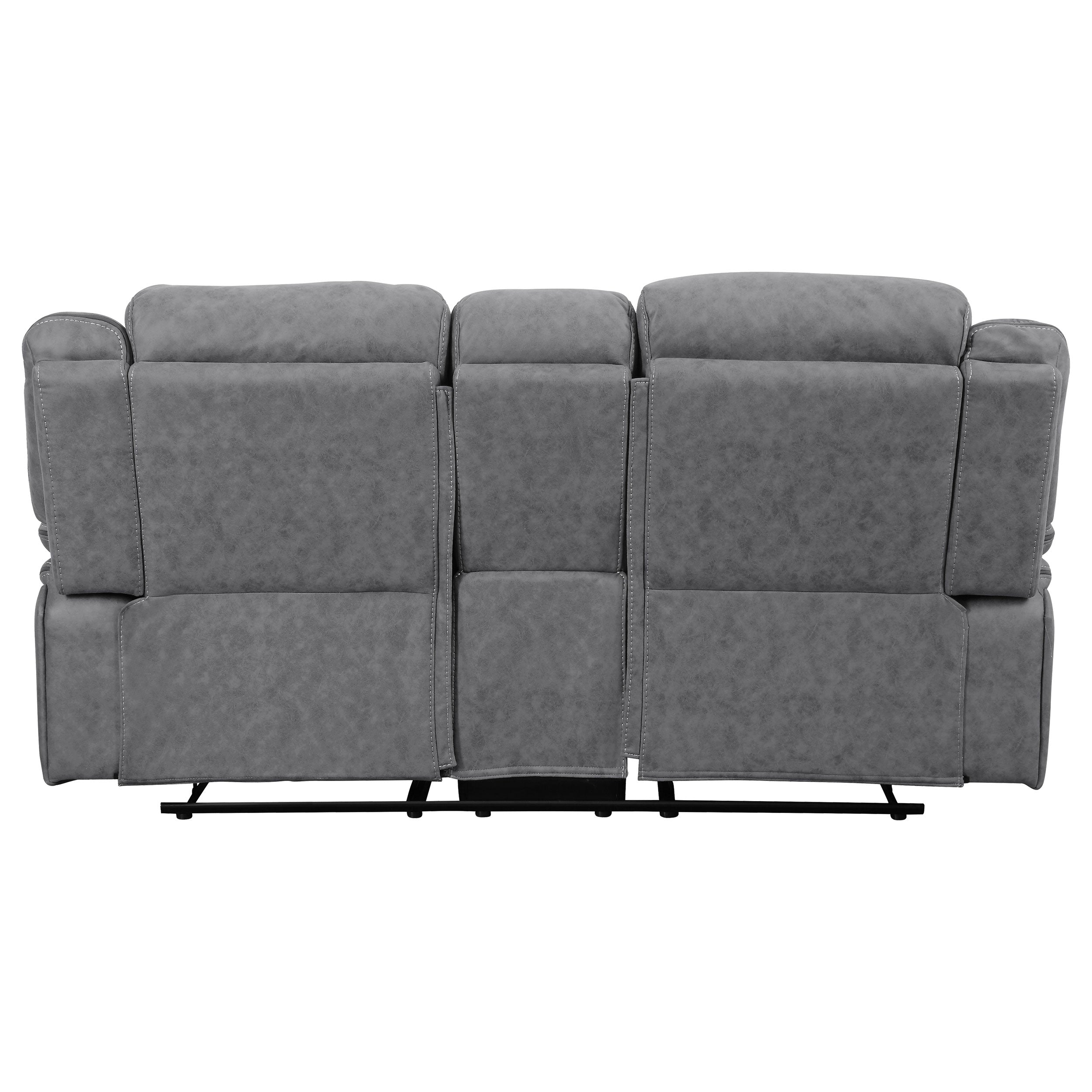 Coaster Higgins Pillow Top Arm Motion Loveseat with Console Grey Default Title