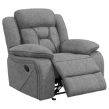 Coaster Higgins Overstuffed Upholstered Glider Recliner Grey Default Title