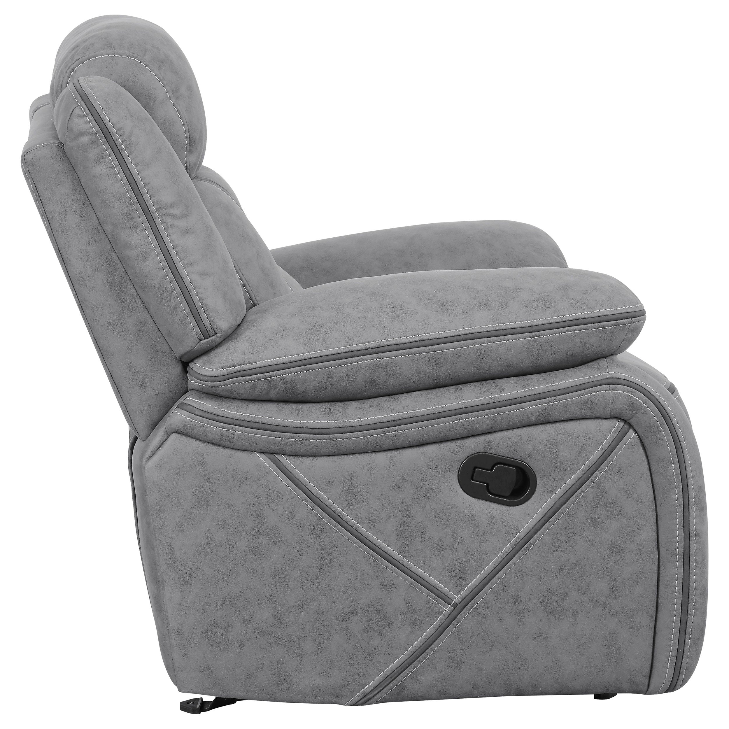 Coaster Higgins Overstuffed Upholstered Glider Recliner Grey Default Title