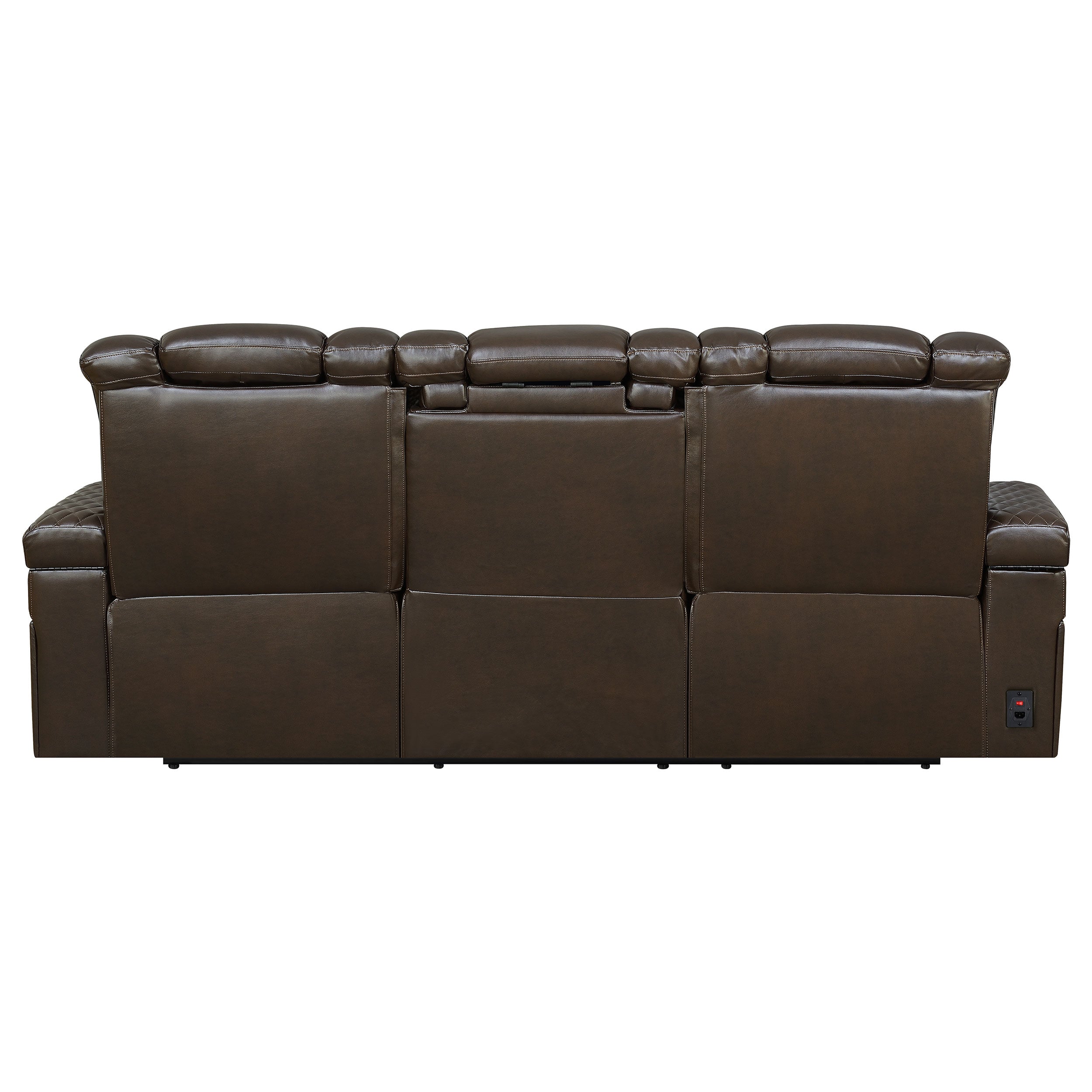 Coaster Delangelo Power^2 Sofa with Drop-down Table Brown Default Title