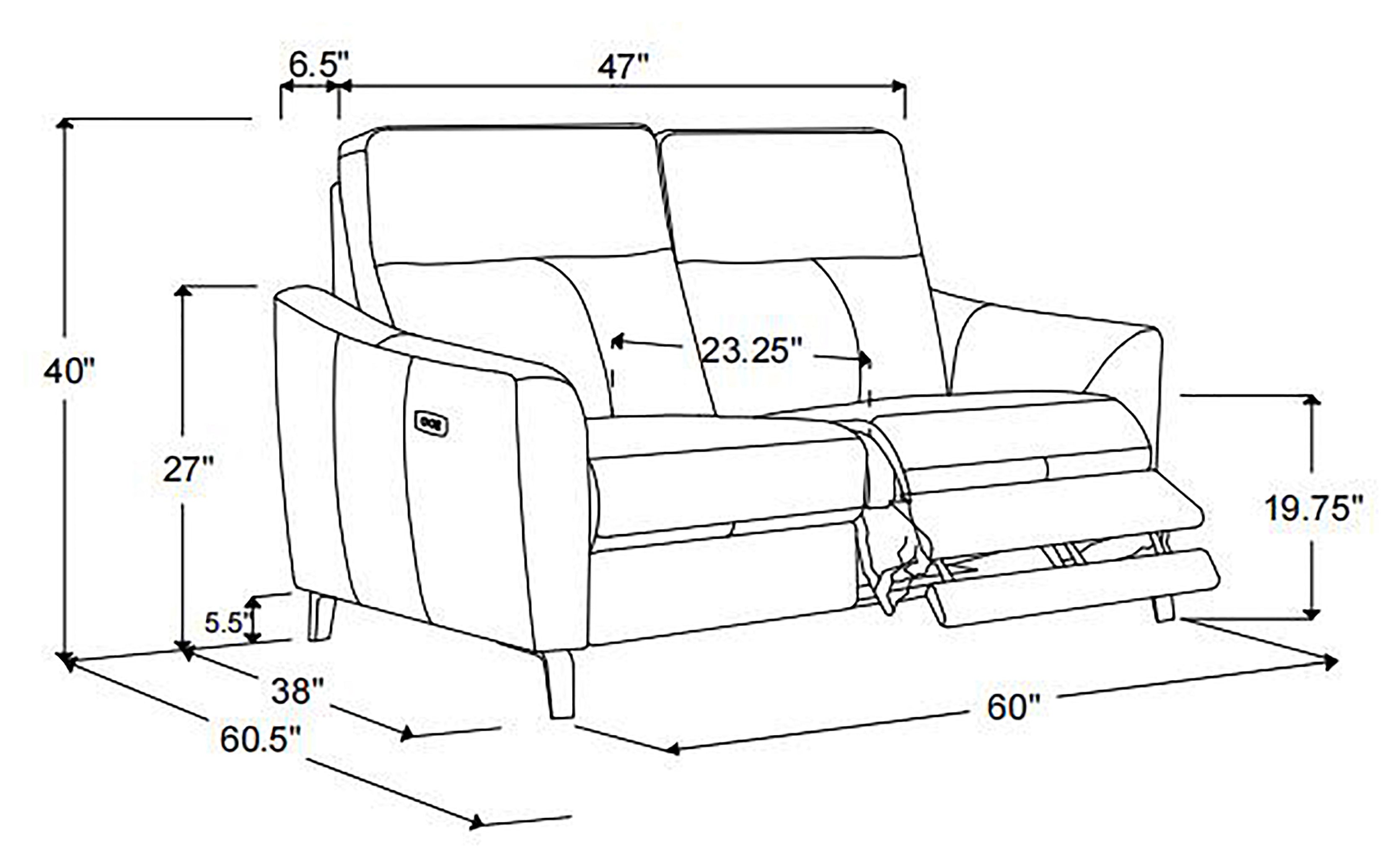 Coaster Derek Upholstered Power Loveseat Default Title