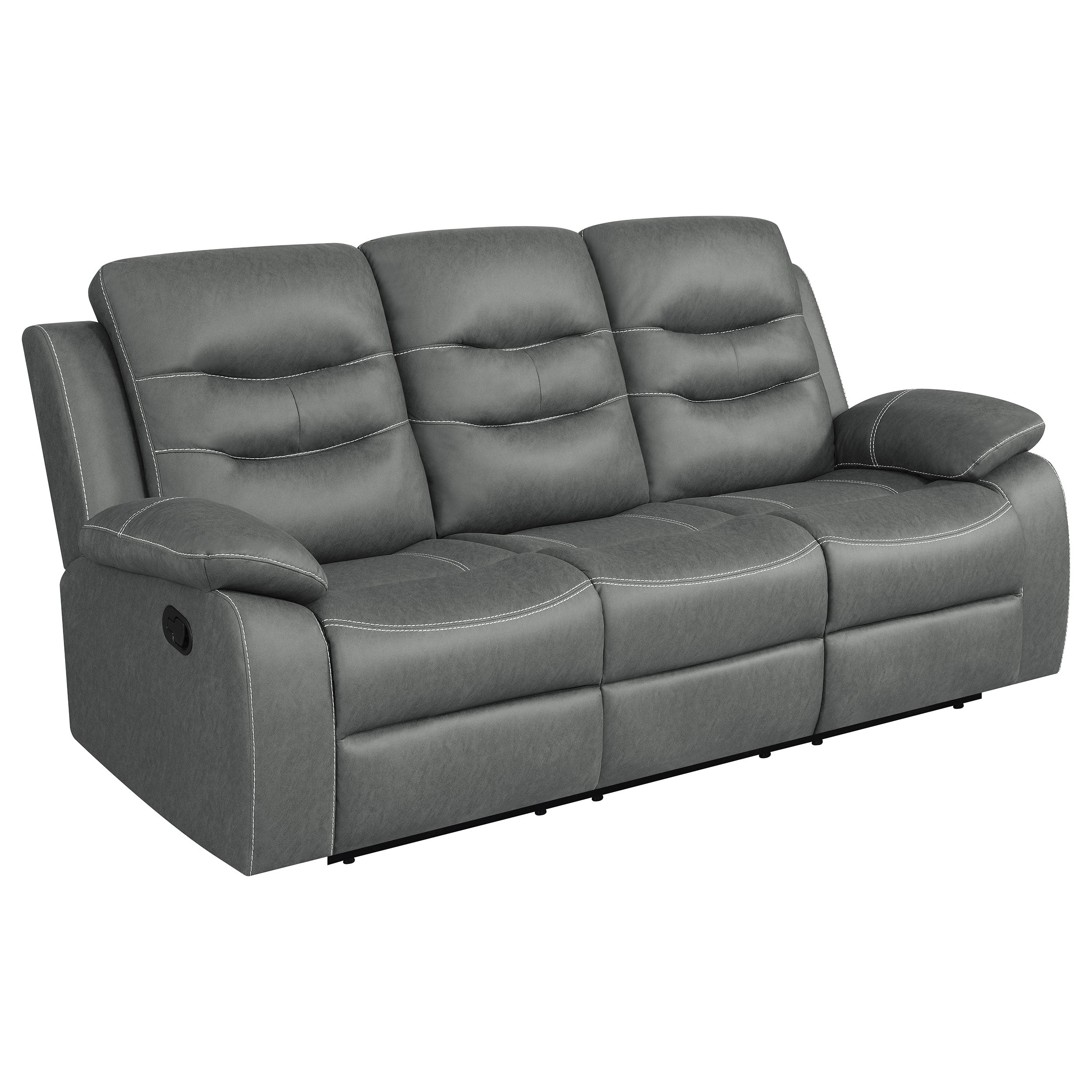 Coaster Nova Upholstered Motion Reclining Sofa Dark Grey Default Title