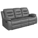 Coaster Nova Upholstered Motion Reclining Sofa Dark Grey Default Title