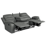 Coaster Nova Upholstered Motion Reclining Sofa Dark Grey Default Title