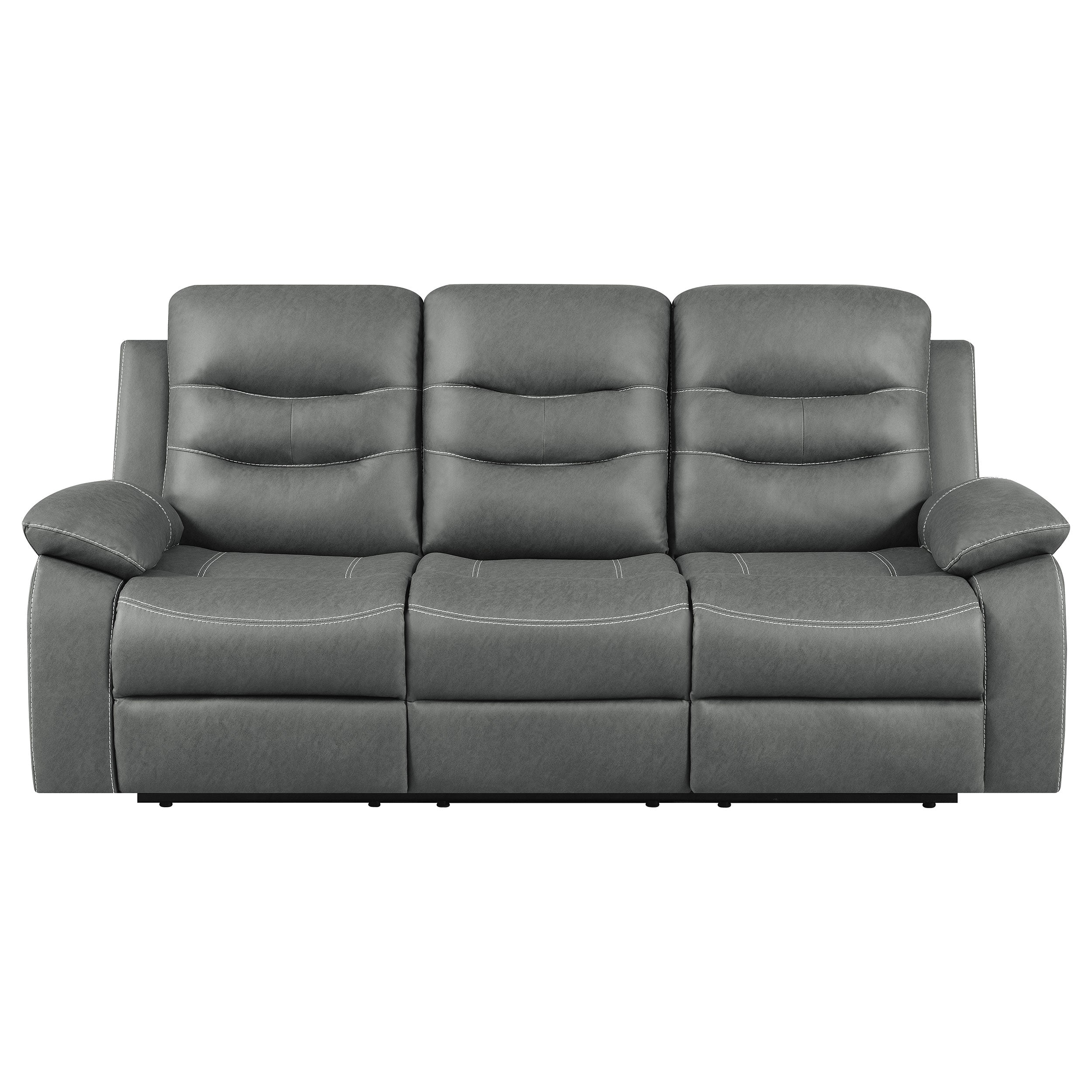 Coaster Nova Upholstered Motion Reclining Sofa Dark Grey Default Title