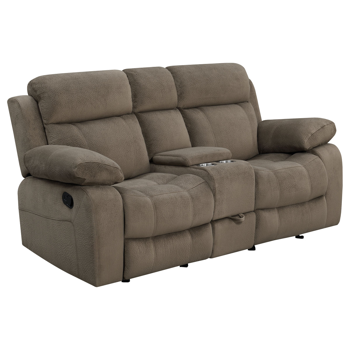 Coaster Myleene Glider Loveseat with Console Mocha Default Title