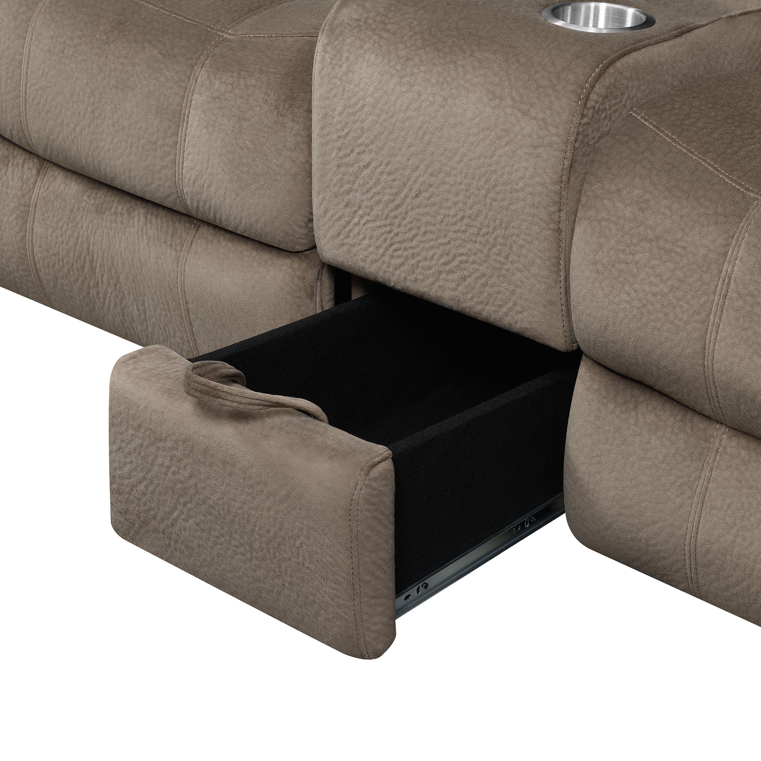 Coaster Myleene Glider Loveseat with Console Mocha Default Title