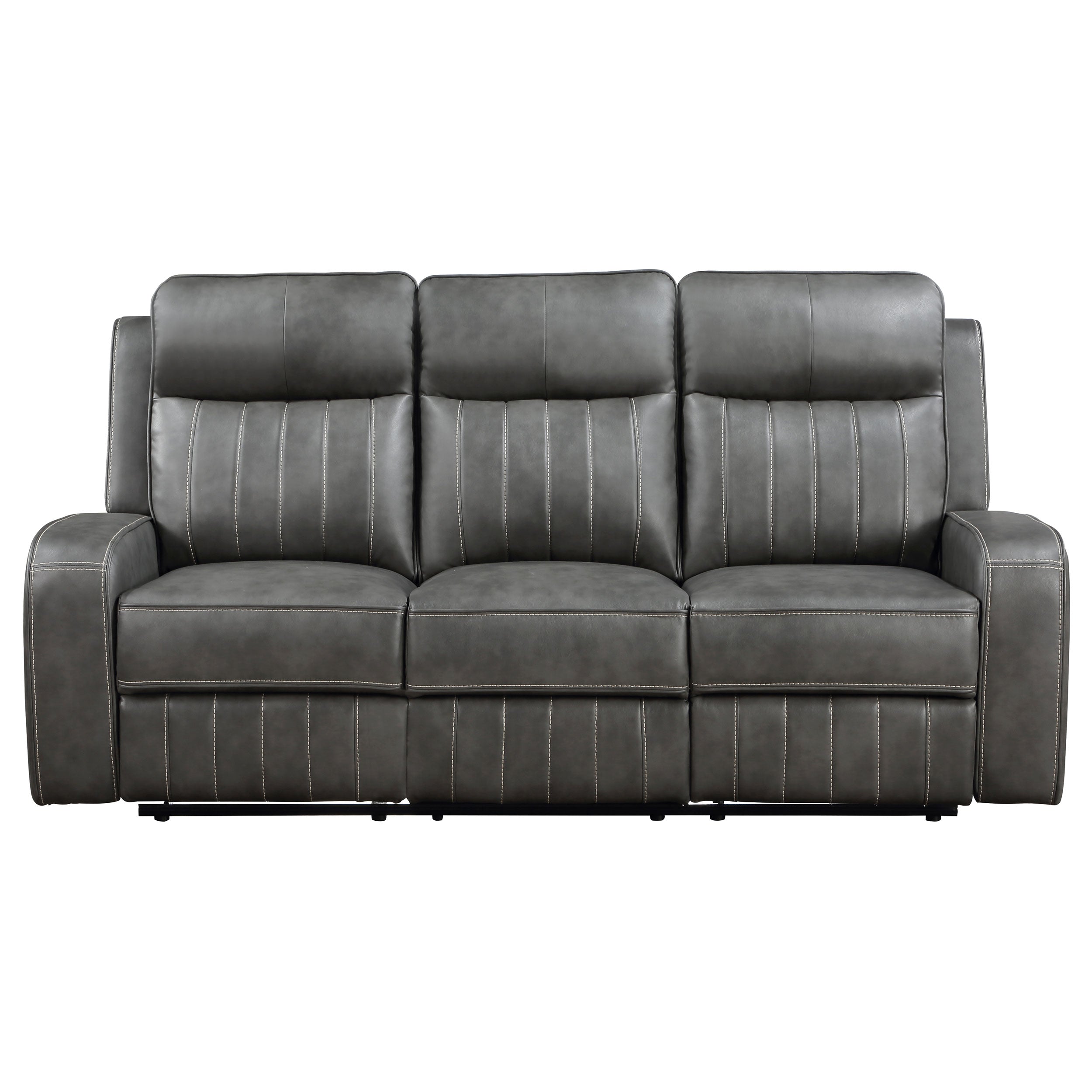 Coaster Raelynn Upholstered Motion Reclining Sofa Grey Default Title